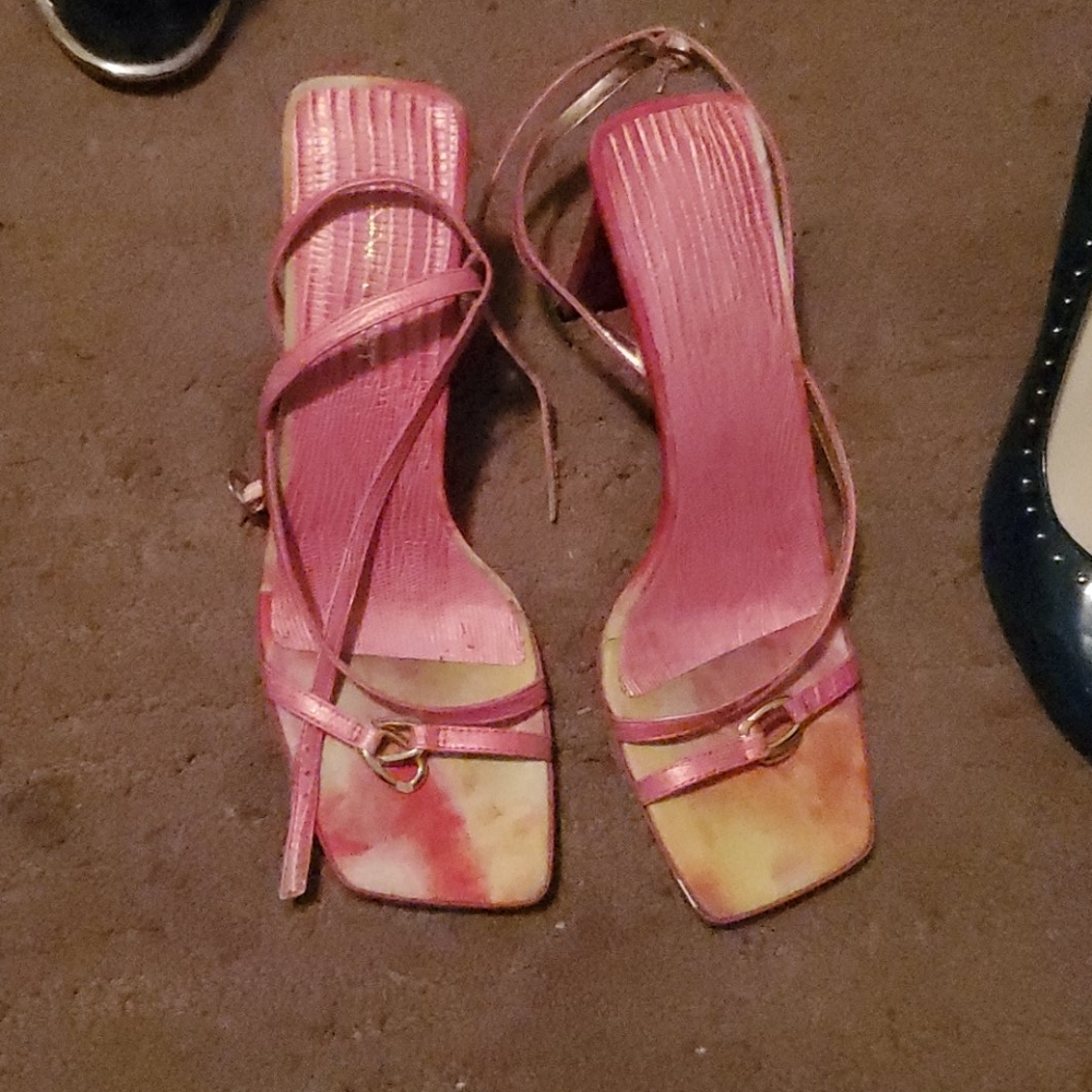 Pink sling back shoes size 10